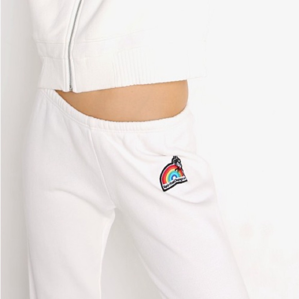 Spiritual Gangster Perfect Terry Sweatpants Rainbow Patch Cotton Size Large - Picture 2 of 16